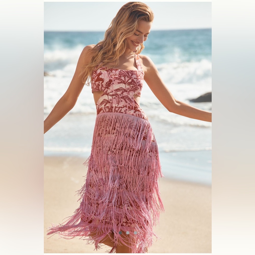 Anthropologie Fringe Midi Dress